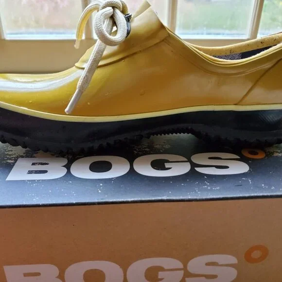 BOGS URBAN FARMER WATERPROOF RAIN SLIP ON SHOE BOOT YELLOW Sz 7 38 - Picture 7 of 12